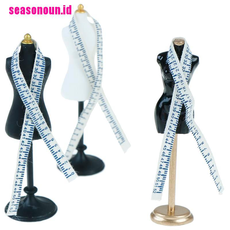 (seasonoun) Mainan Miniatur Manekin + Penggaris Skala 1: 12 Untuk Aksesoris Rumah Boneka