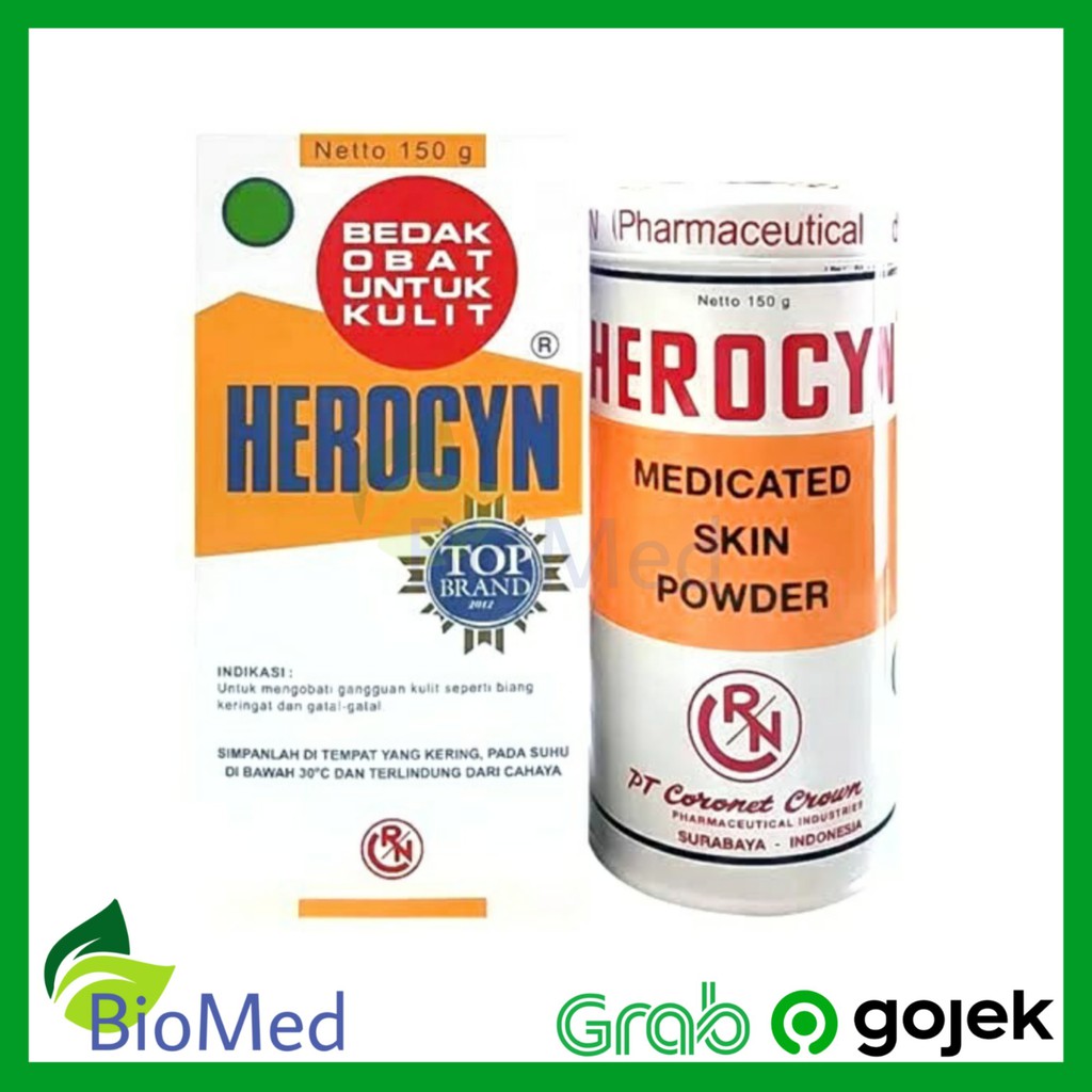 BEDAK HEROCYN Powder 150 gram - Bedak Obat Kulit Salicyl Talk Salisil