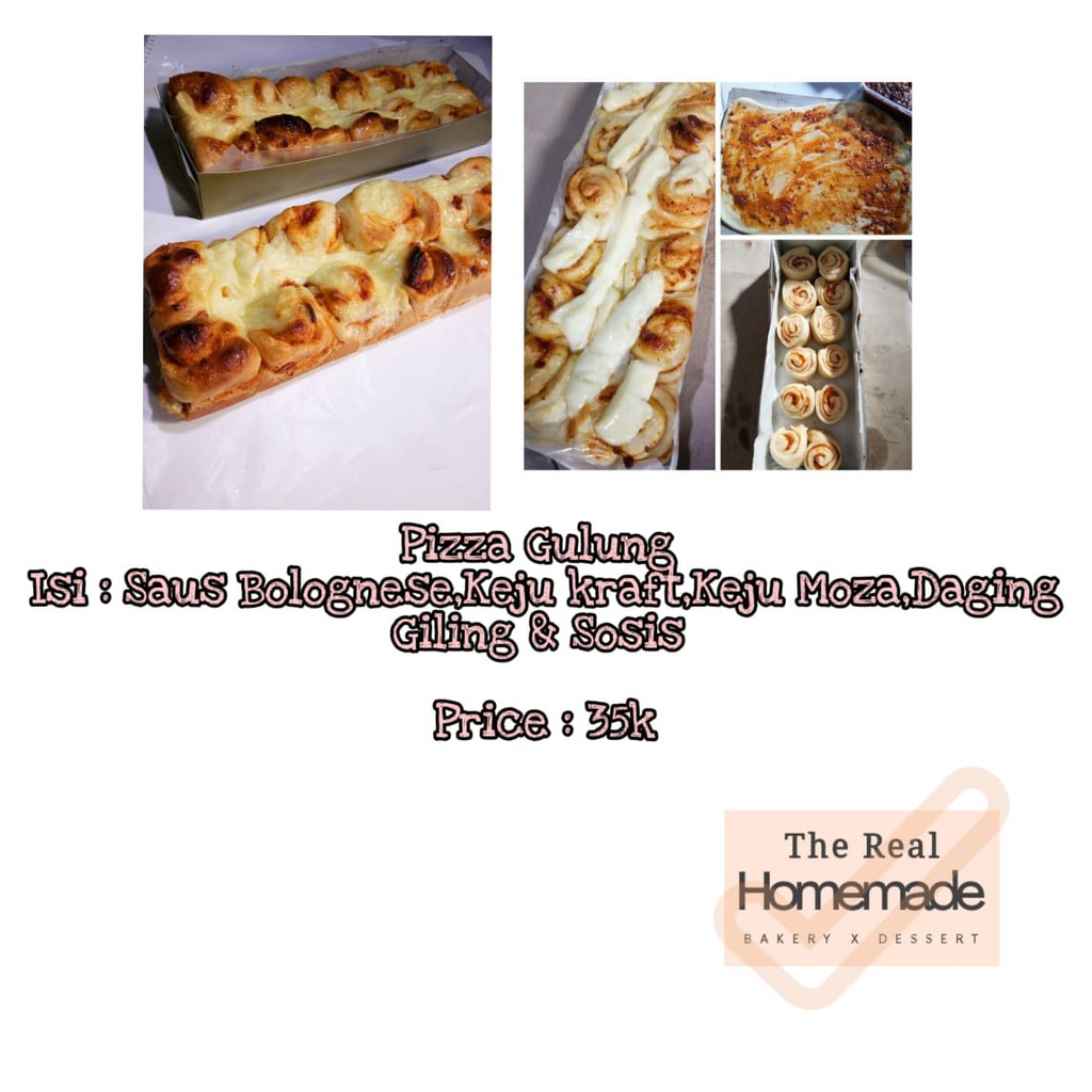 

Pizza Gulung isi saus bolognes, Sosis & Daging Giling