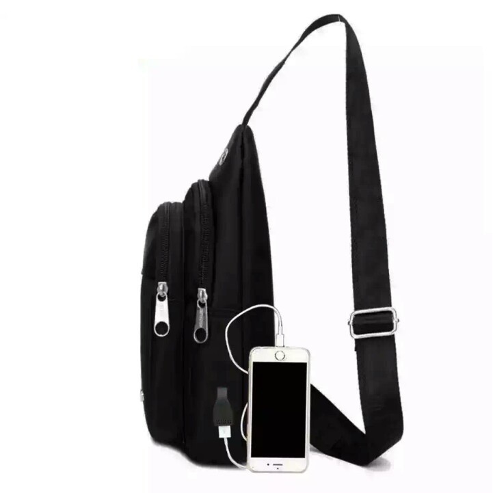 Polo Super Tas Selempang Pria Tas Waisbag Pria Tas Fashion Pria Original -Balck