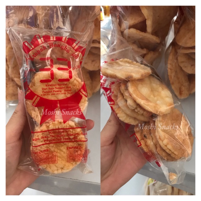 

Kemplang Panggang 33 Bulat Mini Bantet Asli Bangka / Kerupuk Bangka / Kemplang Bakar Ikan / Moshi Snacks