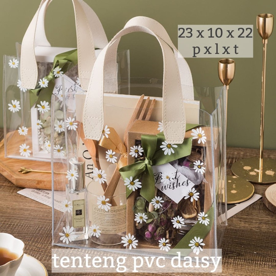 TAS TENTENG PVC DAISY TAS BELANJA/TAS HADIAH CANTIK PB- 33 DAISY