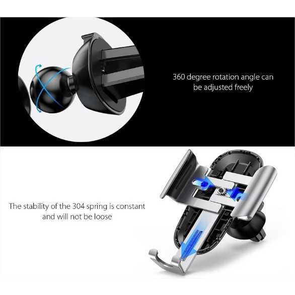 Baseus Future Gravity Air Vent Car Mount Phone Holder Dudukan HP AC Mobil Bracket Android iPhone