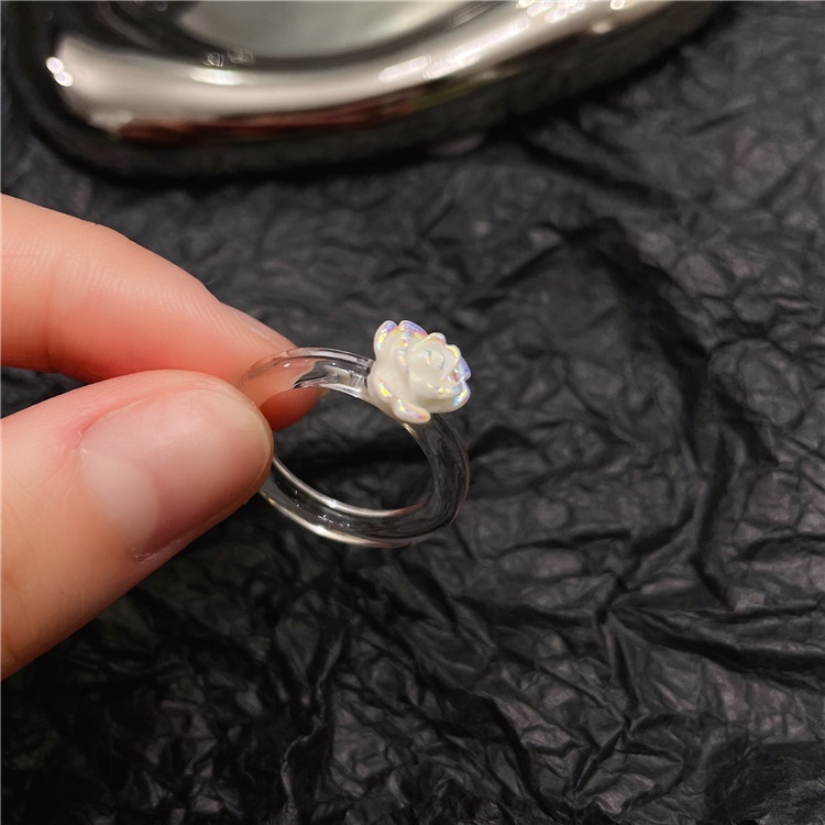 Cincin Resin Bentuk Hati Warna Laser Untuk Wanita