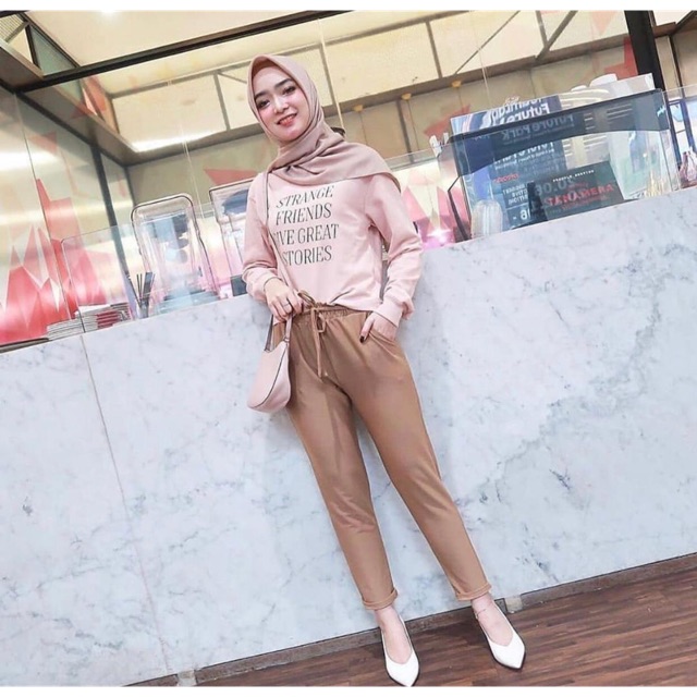 CUCI GUDANG!! SERA PANTS / RIBBON PANTS CELANA MILANO CASUAL