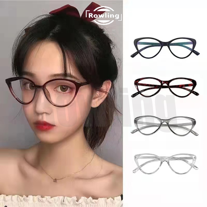 Rowling(ka-236) Kacamata Retro Terbaru Cat Eye  Wanita Import Kacamata Fashion Fuji