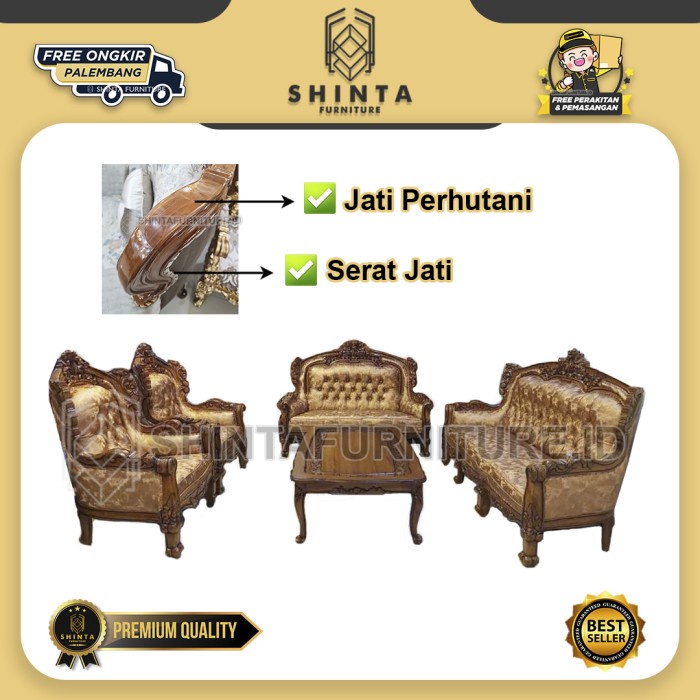 Sofa Jati Perhutani Set Sofa Jati Dudukan 3211 Furniture Palembang