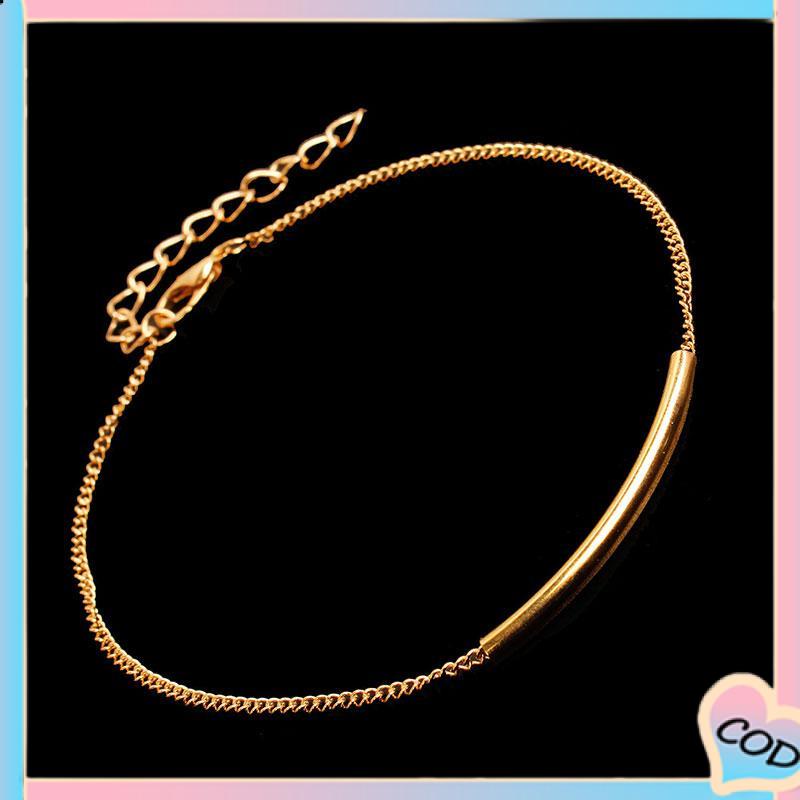 COD❤️ Vintage Fashion Metal U Tube Anklet Beach Summer Alloy Anklet-A.one