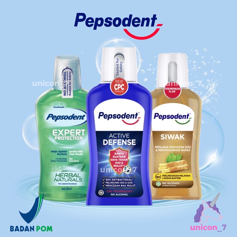 ❤️ UNICON ❤️ [300 ml] Pepsodent mouthwash active defense / sensitive expert / expert protection/ siw