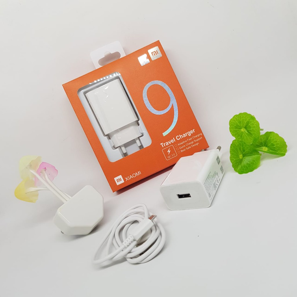 CHARGER XIAOMI MI9 NEW WHITE PACKING MICRO USB ORIGINAL 3A[QTOP]