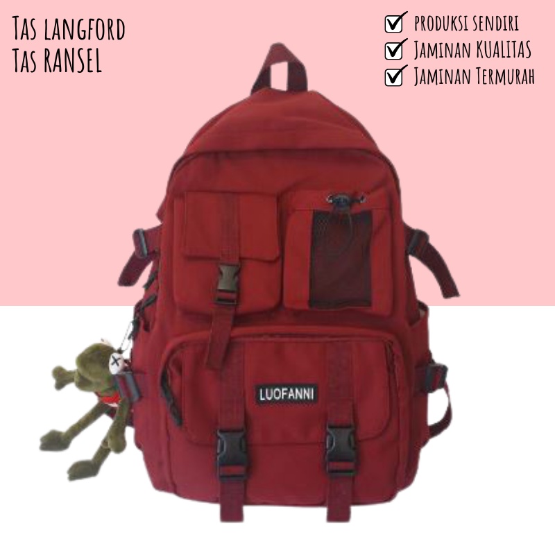 Tas Ransel Backpack Punggung Terbaru Kekinian Simpel Casual Sekolah Kuliah Outdoor Pria Wanita