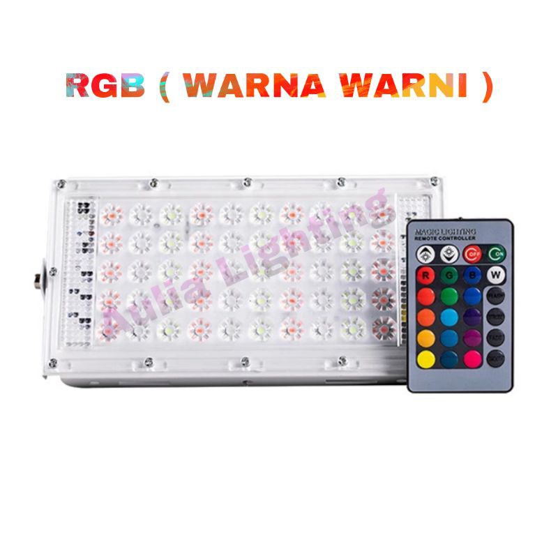 Lampu LED sorot RGB 50w 50 watt model tipis Warna warni taman panggung pelaminan hias 220V Hiasan