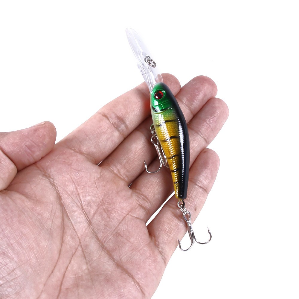 HENGJIA 8pcs minnow umpan pancing Umpan lidah panjang lidah bass swimbait Peralatan alat tangkap