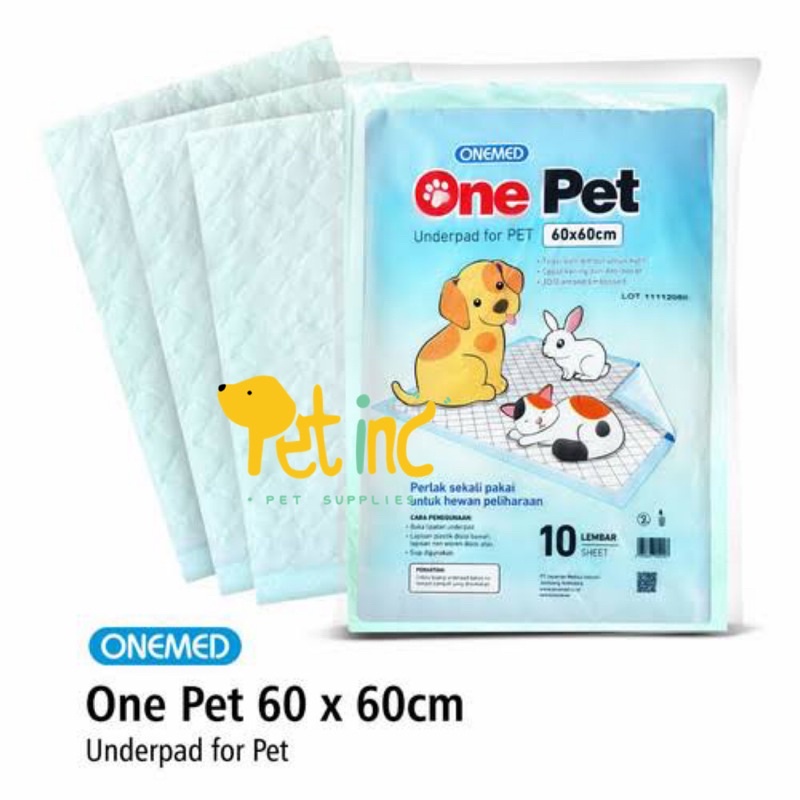 Underpad peepad perlak anjing kucing kelinci isi 10 lembar (60x60cm)