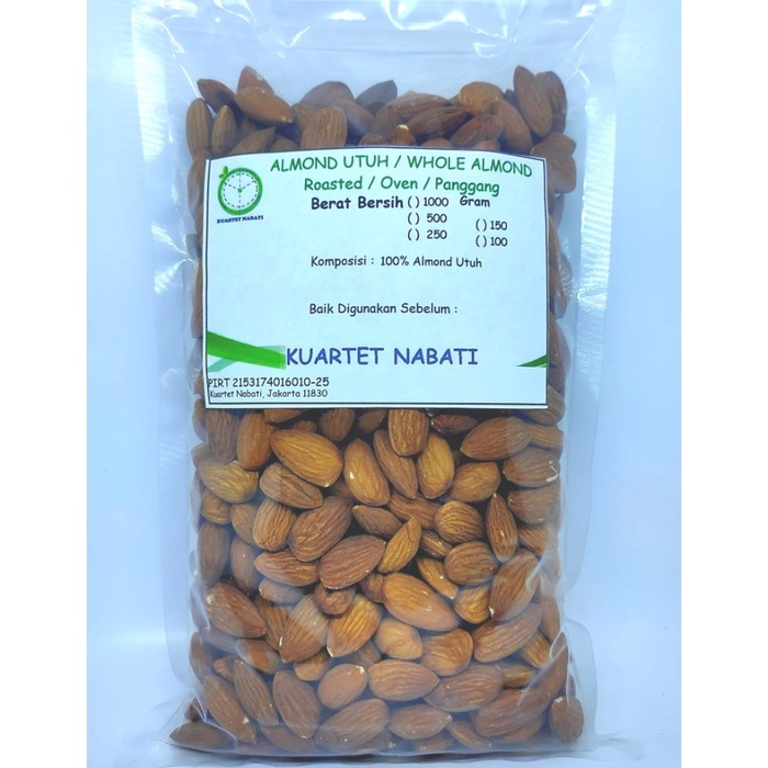 

Almond Roasted (Kacang Almond Panggang) Tanpa Cangkang Size Besar 500g - Original