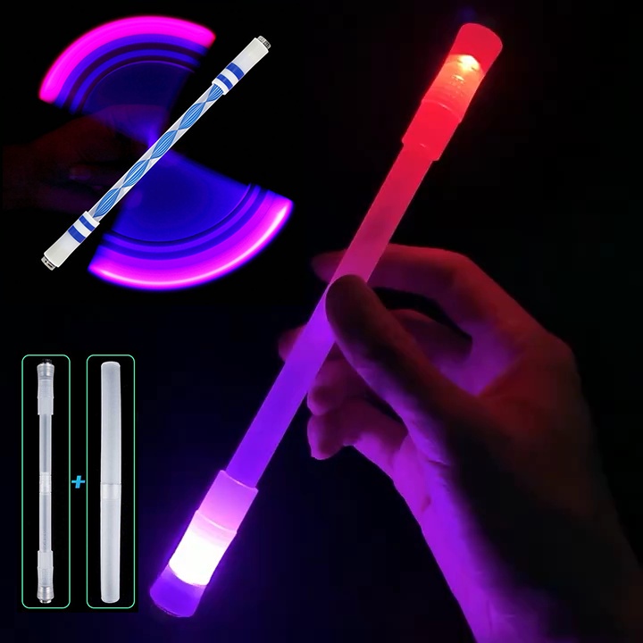 1 Pc Mainan Pena LED Flash Spinning Multifungsi Anti slip Untuk Anak