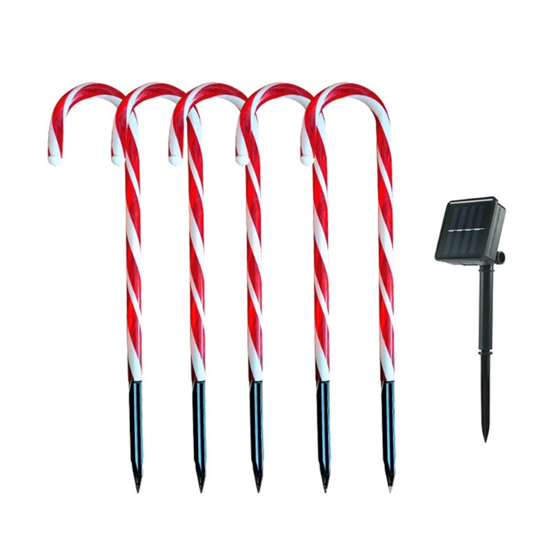 Zzz Lampu String Led Tenaga Surya Bentuk Permen Tongkat Untuk Dekorasi Natal
