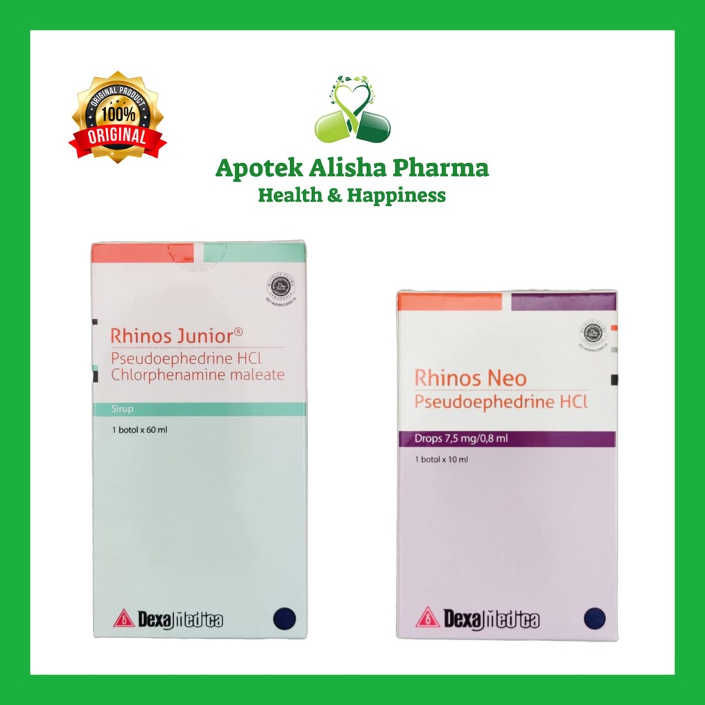 RHINOS NEO DROP 10ml/RHINOS JUNIOR SIRUP 60ml-Rhinos Baby Drops/Rhinos JR Sirup Obat Flu/Pilek/Alergi/Hidung Tersumbat Bayi/Anak