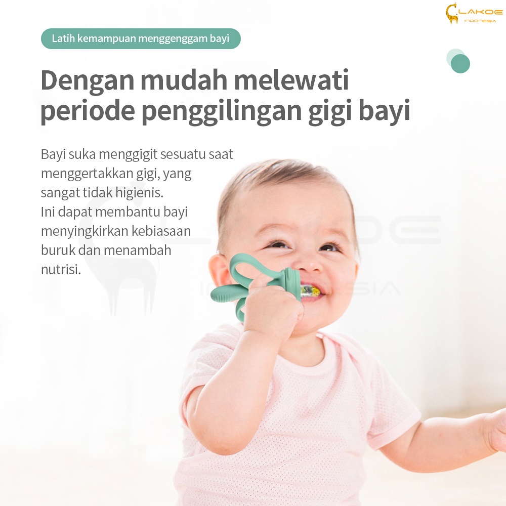 LAKOE Teether + dot buah bayi 2 in 1 empeng bayi Bahan silikon