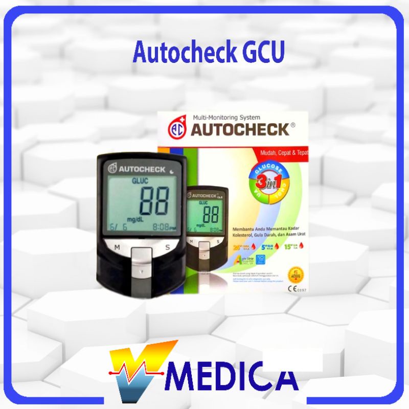 Alat Cek Gula Darah 3in1 merk AutoCheck / Alat GCU Gula Darah Kolestrol Asam Urat LENGKAP