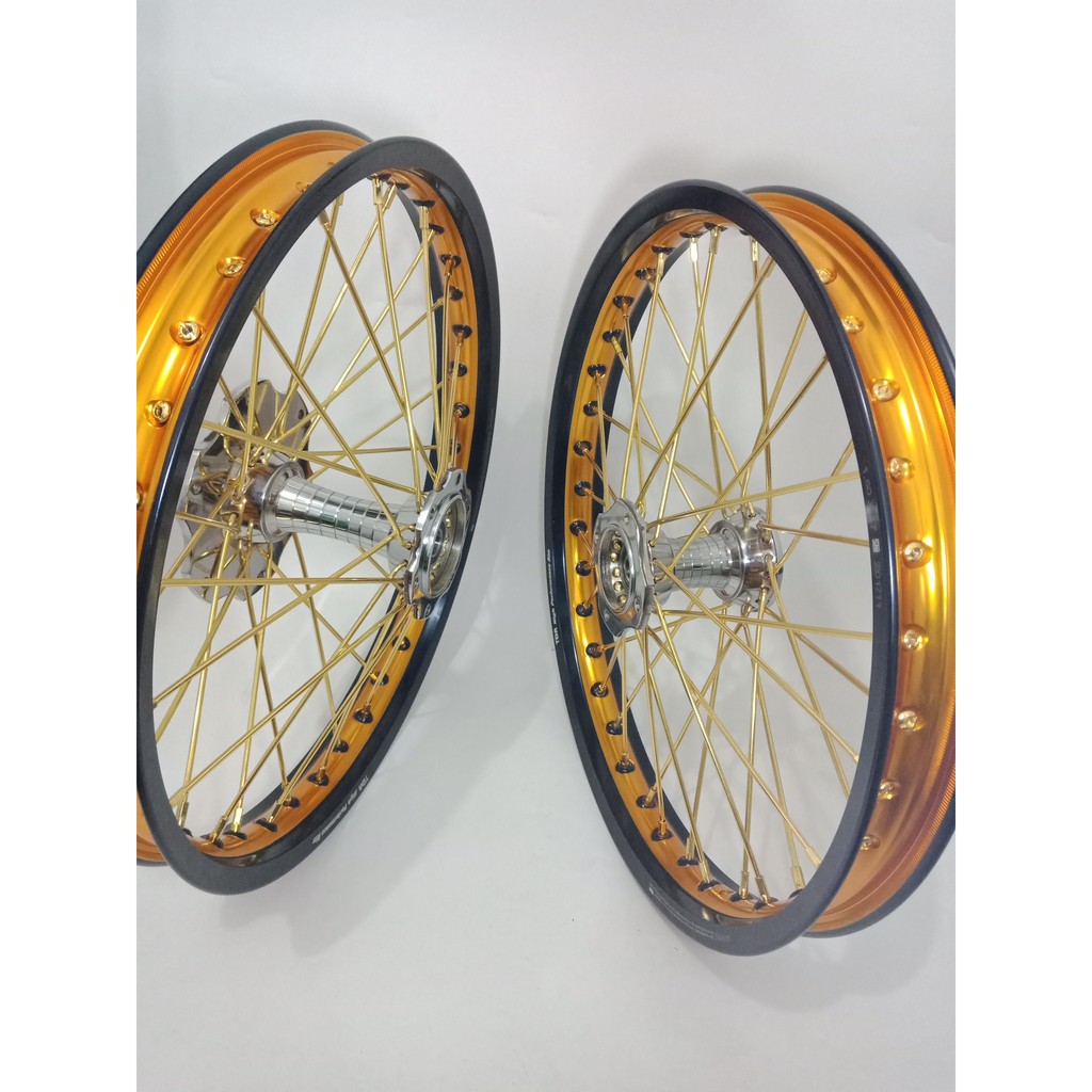 Velg Ninja250 Karbu / Ninja 250 Fi / Z250 - Paket Tromol Becak Velg 140 - 160 17 Jari Jari Rakit