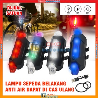 【HARGA MURAH】Lampu Belakang Sepeda LED USB Rechargeable Anti Air  Bonus Kabel cash [BISA COD]