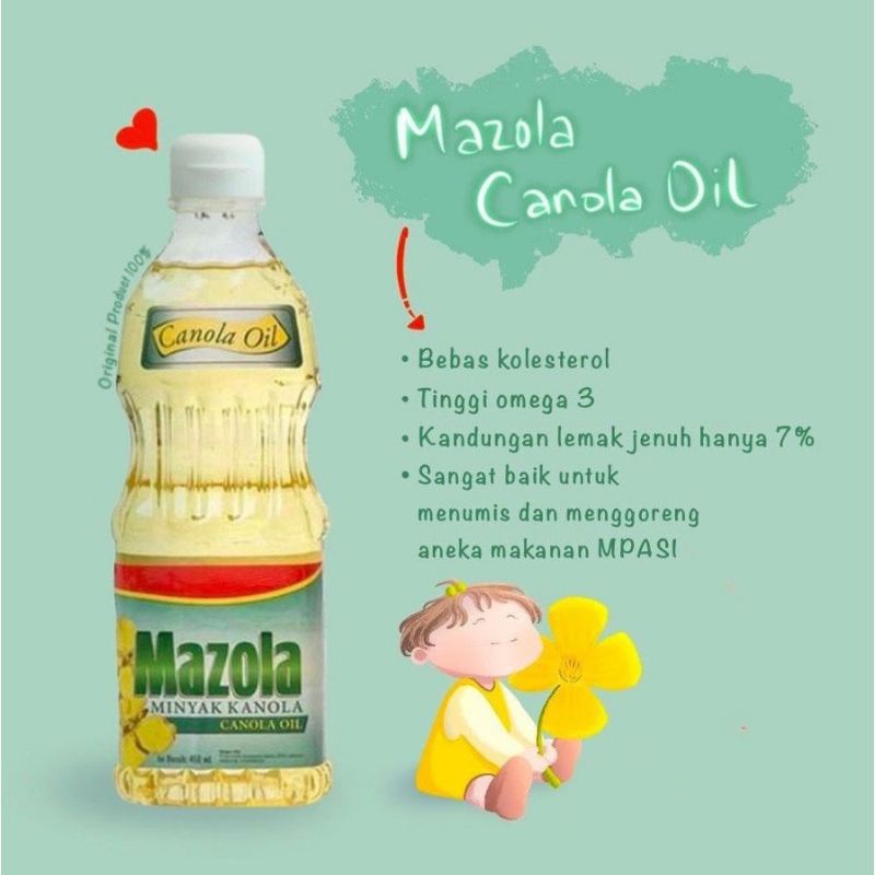 Mazola Canola Oil 450Ml dan 900Ml Lemak Tambahan Mpasi Minyak Kanola Premium - Kabakids Store