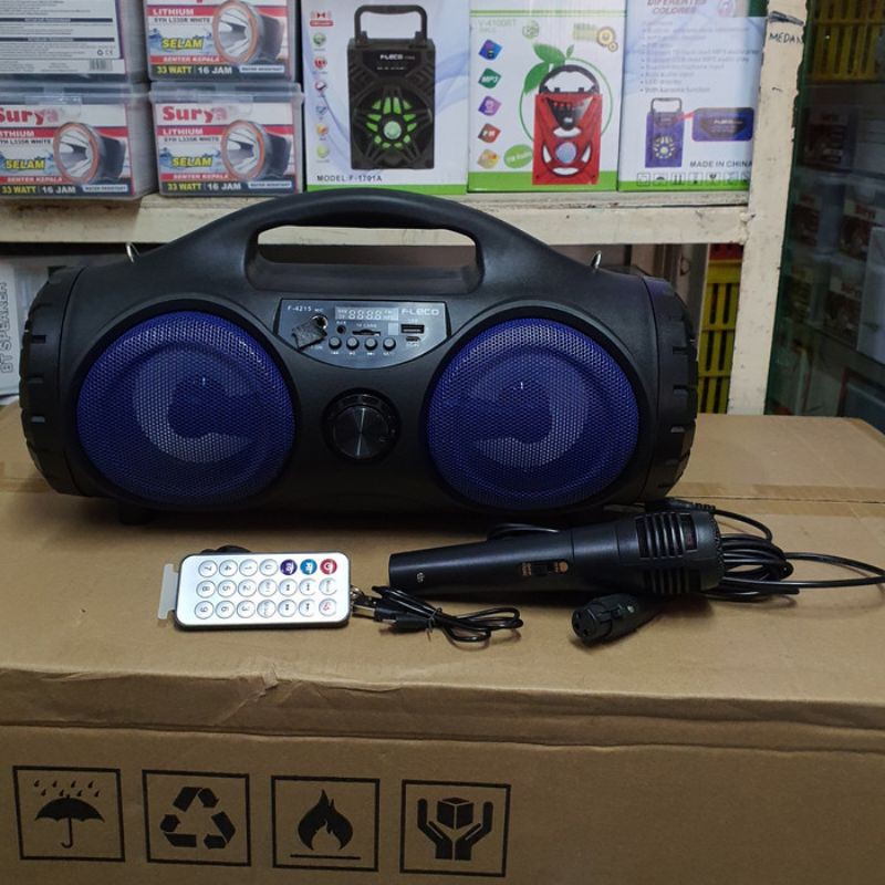 Speaker suara ngebas Speaker Bluetooth Fleco F 4215 + Bonus Mic