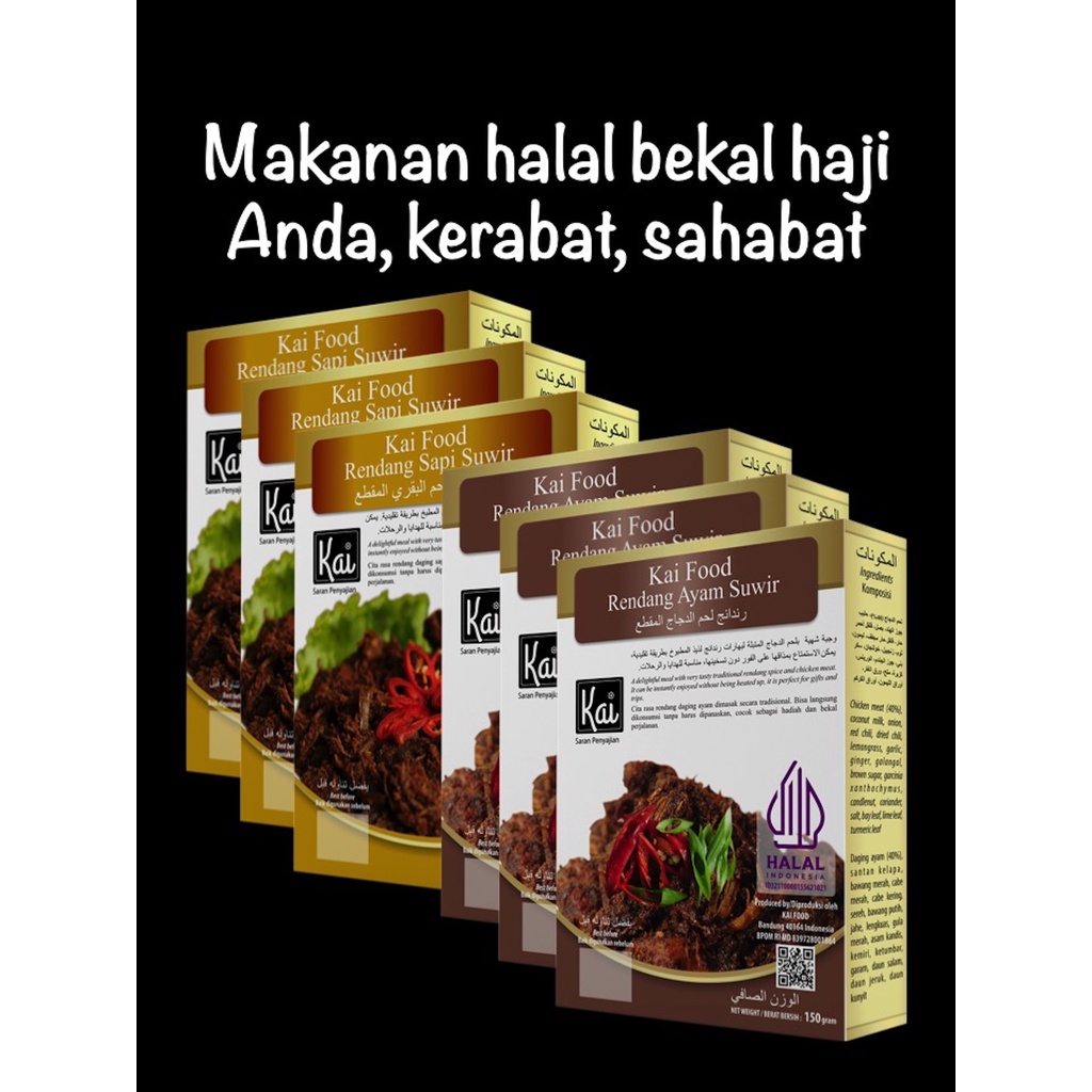 

Paket Hemat 3 RENDANG AYAM SUWIR 3 RENDANG SAPI SUWIR Kai Food 900g