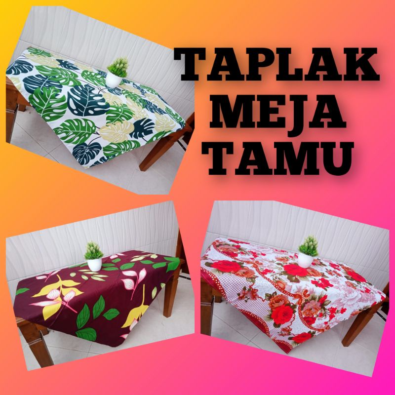 TAPLAK MEJA RUANG TAMU MEWAH MINIMALIS KOTAK PERSEGI UKURAN ± 1 X 1 METER ANEKA MOTIF