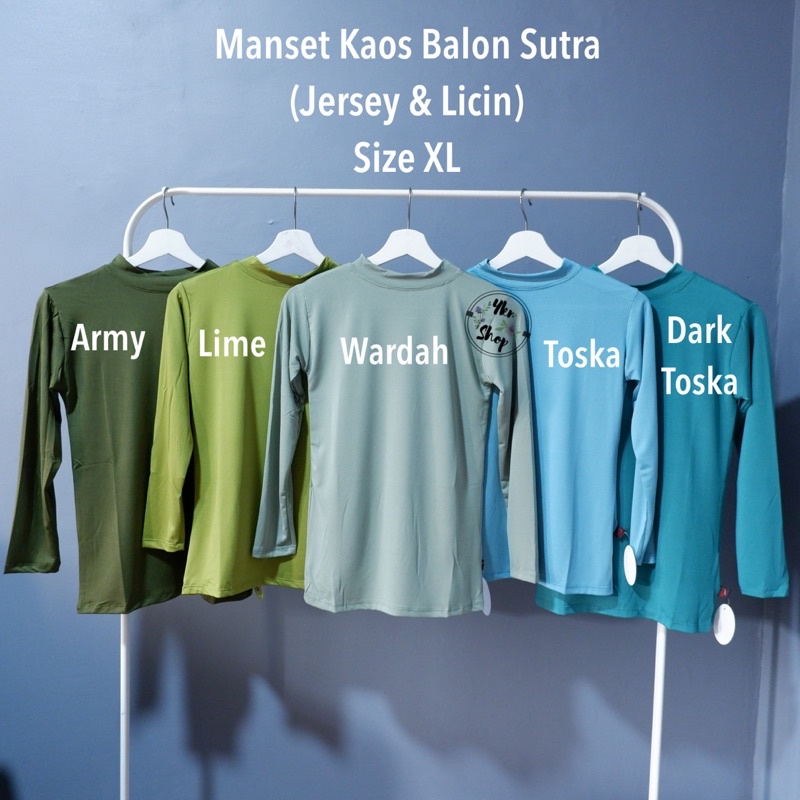 Inner Kebaya/Manset Kaos Inner Brukat Bahan Balon Sutra (Licin) Size XL LD 83cm