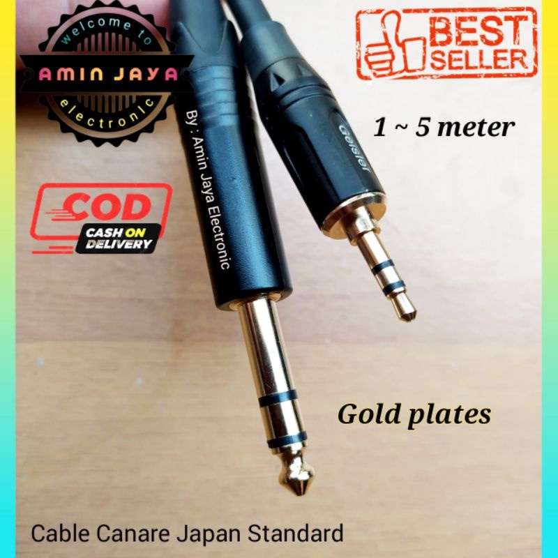 Kabel aux kabel jack mini stereo 3,5 to jack akai TRS 6,5 kabel jack berkualitas