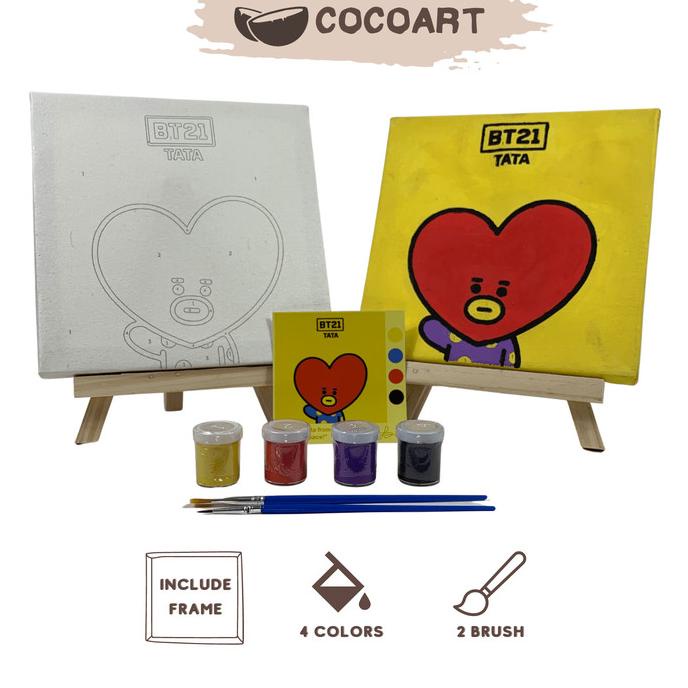 

Cocoart.Id - Paint By Number Kit Bt21 ( Tata ) I Kanvas 20 X 20 Cm