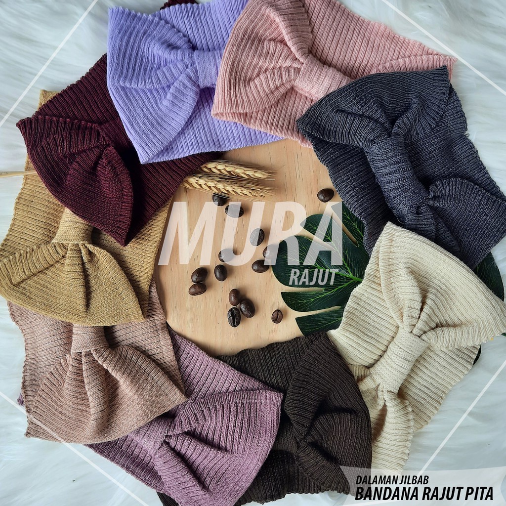 CIPUT RAJUT PITA PREMIUM / BANDO PITA RAJUT DALAMAN JILBAB / INER BANDANA PITA RAJUT