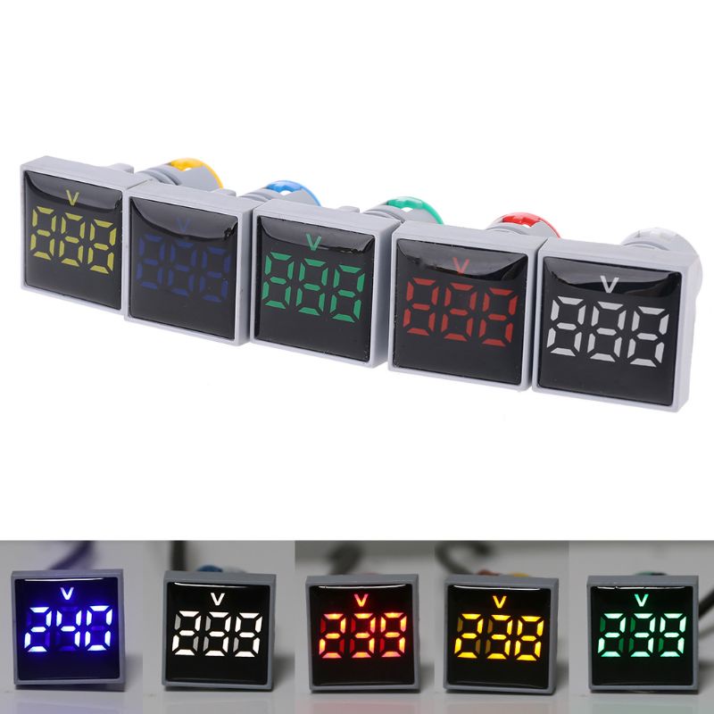 Btsg Square Voltmeter AC 20-500V Volt Meter Panel LED Digital Lampu Indikator Tegangan