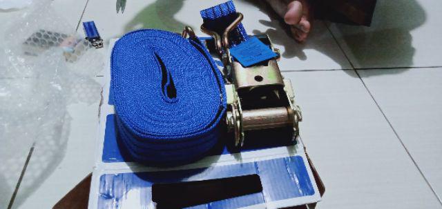 Rachet Tie Down 2x10m Cargo Lashing Tali Pengikat Barang Bak Truk