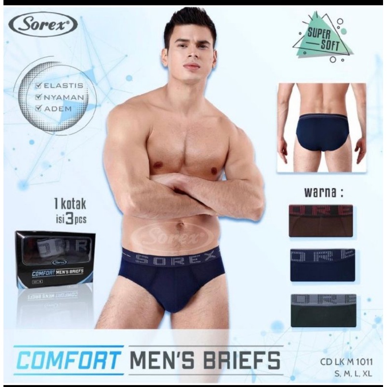 CD Celana Dalam Pria Sorex Comfort Mens Briefs Supersoft 1011 (1pcs)