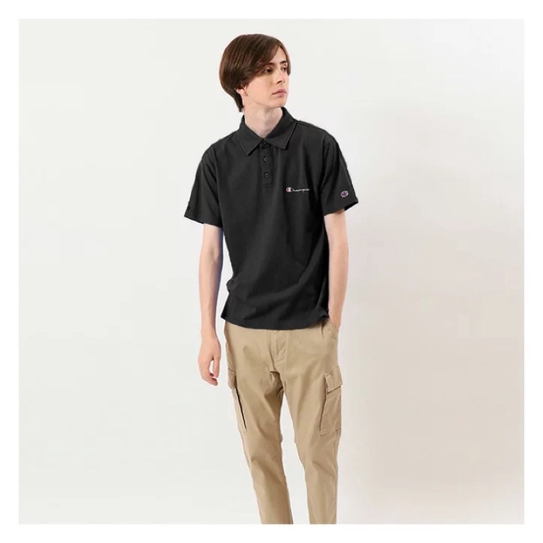 Polo Shirt Champion Logo Mini Script Bordir Original Japan Market C3-P306