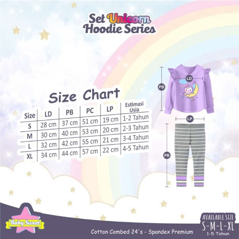 Afsheenastore Set Hoodie Unicorn By Baby Sweet