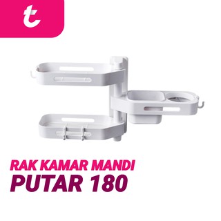  Rak  Kamar  Mandi  Tempel Dinding Plastik ABS 3 Susun 