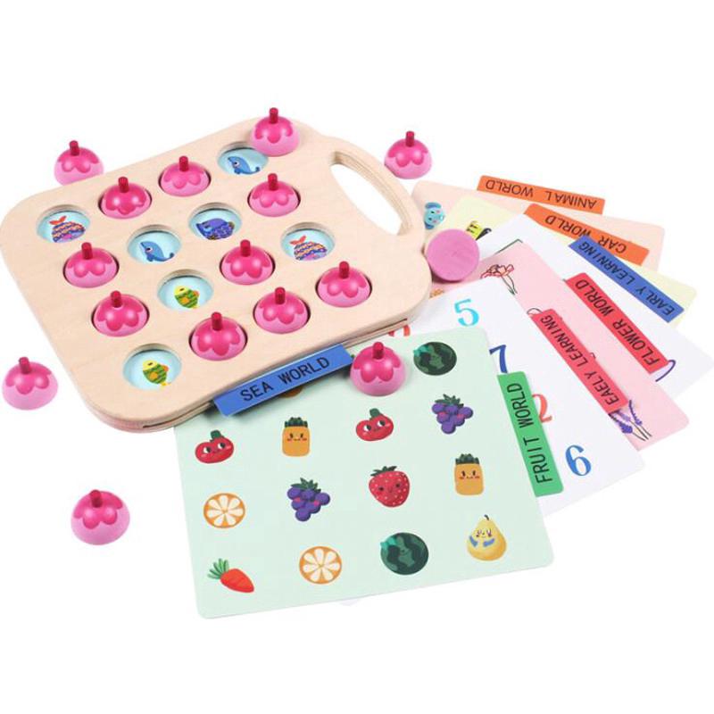 Permainan Memori Mencocokkan Gambar Bahan Kayu untuk Anak Permainan Memori Mencocokkan Gambar Bahan Kayu untuk Anak