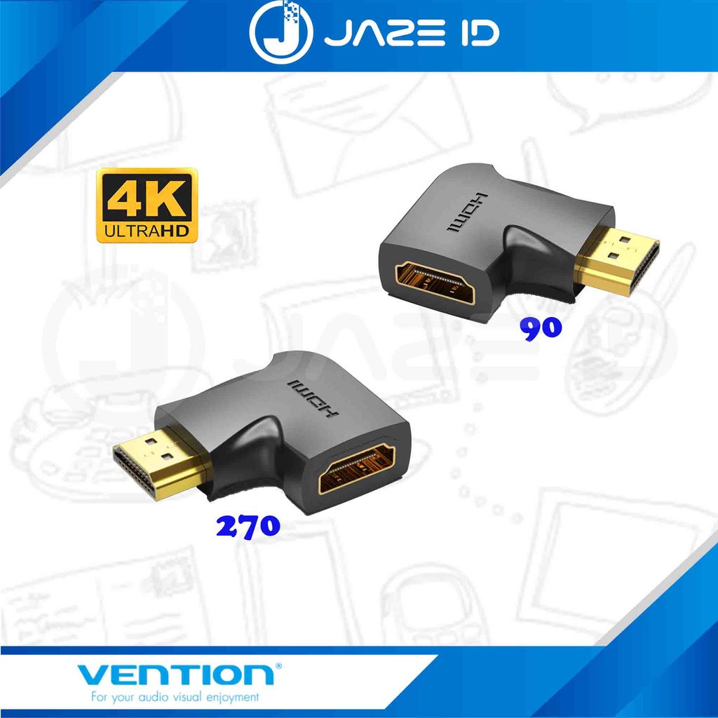 Vention Adapter HDMI Connector Male to Female 4K Right Left 90 270