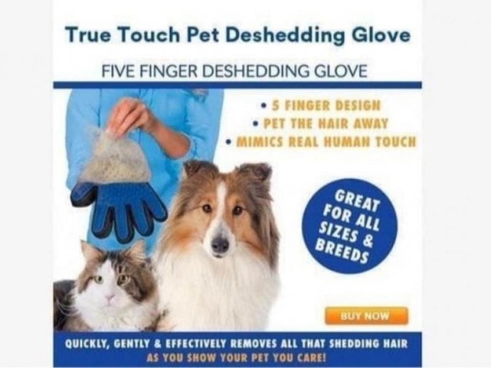 True Touch Pet Glove / Sarung Tangan Pemijat Perapi Bulu Anjing