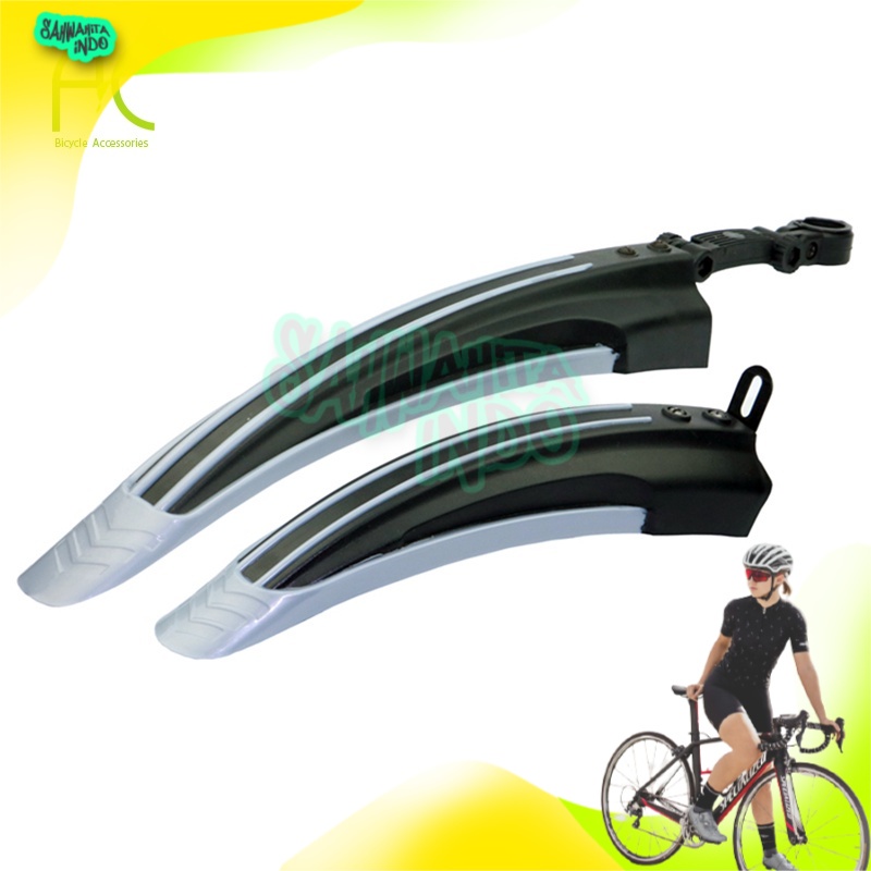 Spakbor Sepeda Depan & Belakang Dua Warna Slebor Sepeda Alat Olahraga Sepedah Gowes Lipat MTB Gunung