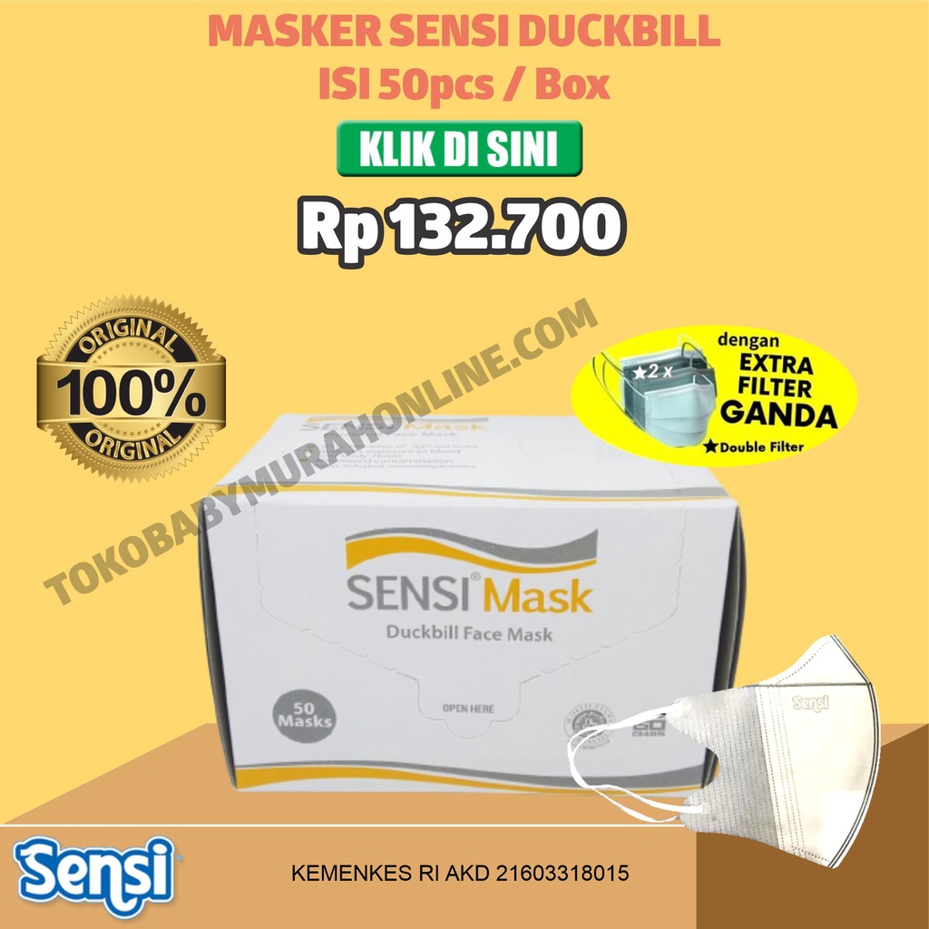 MASKER SENSI DUCKBILL ISI 50PCS ORIGINAL ADA EMBOSNYA