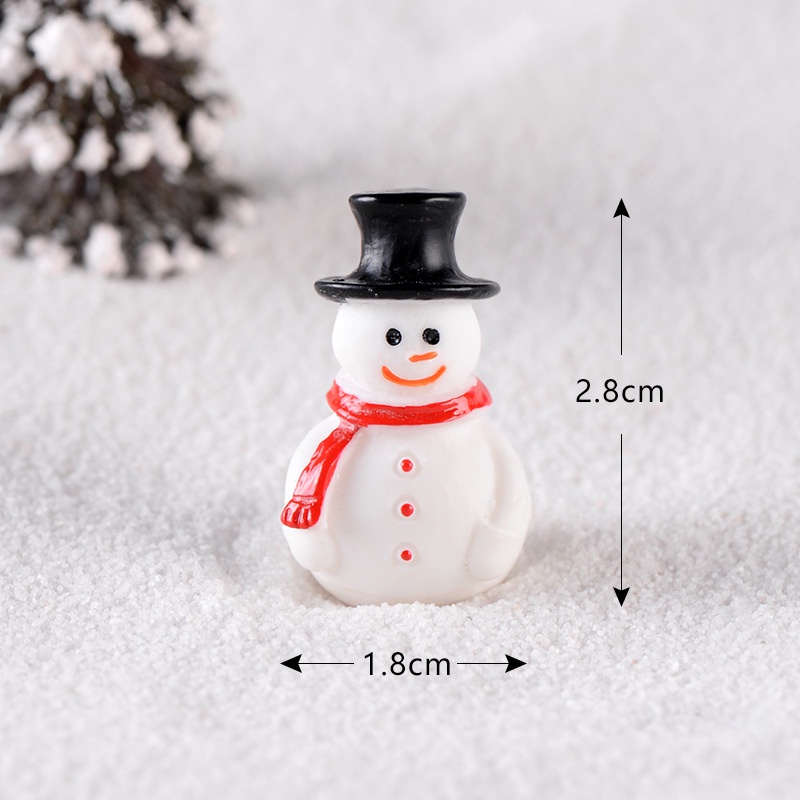 1pc Ornamen Miniatur Santa Claus Elk Snowman Untuk Dekorasi Natal