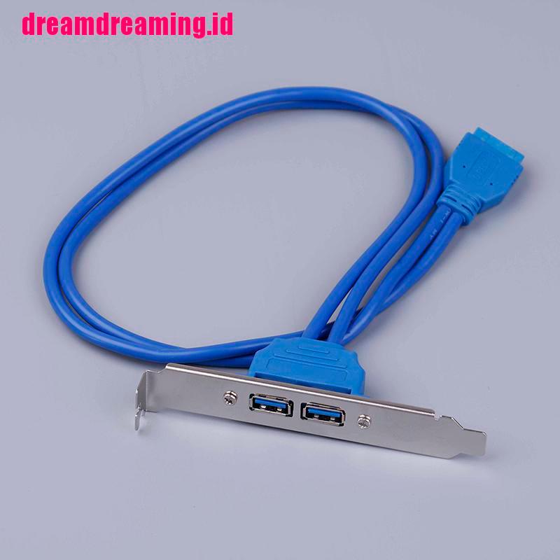 (dreamdreaming.id) Panel Expansion Bracket 2 Port USB 3.0 Ke Kabel Header 20-Pin