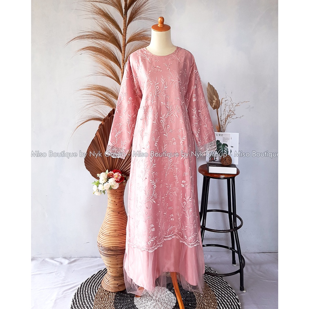 [NEW DRESS] Sabrina Gamis Mix Tile Mutiara - Pakaian Wanita Muslim - Dress Kondangan Wanita Terlaris - Dress Kondangan Seragam Bridesmaid - Gamis Wanita Terbaru - Maxi Dress Tulle Premium