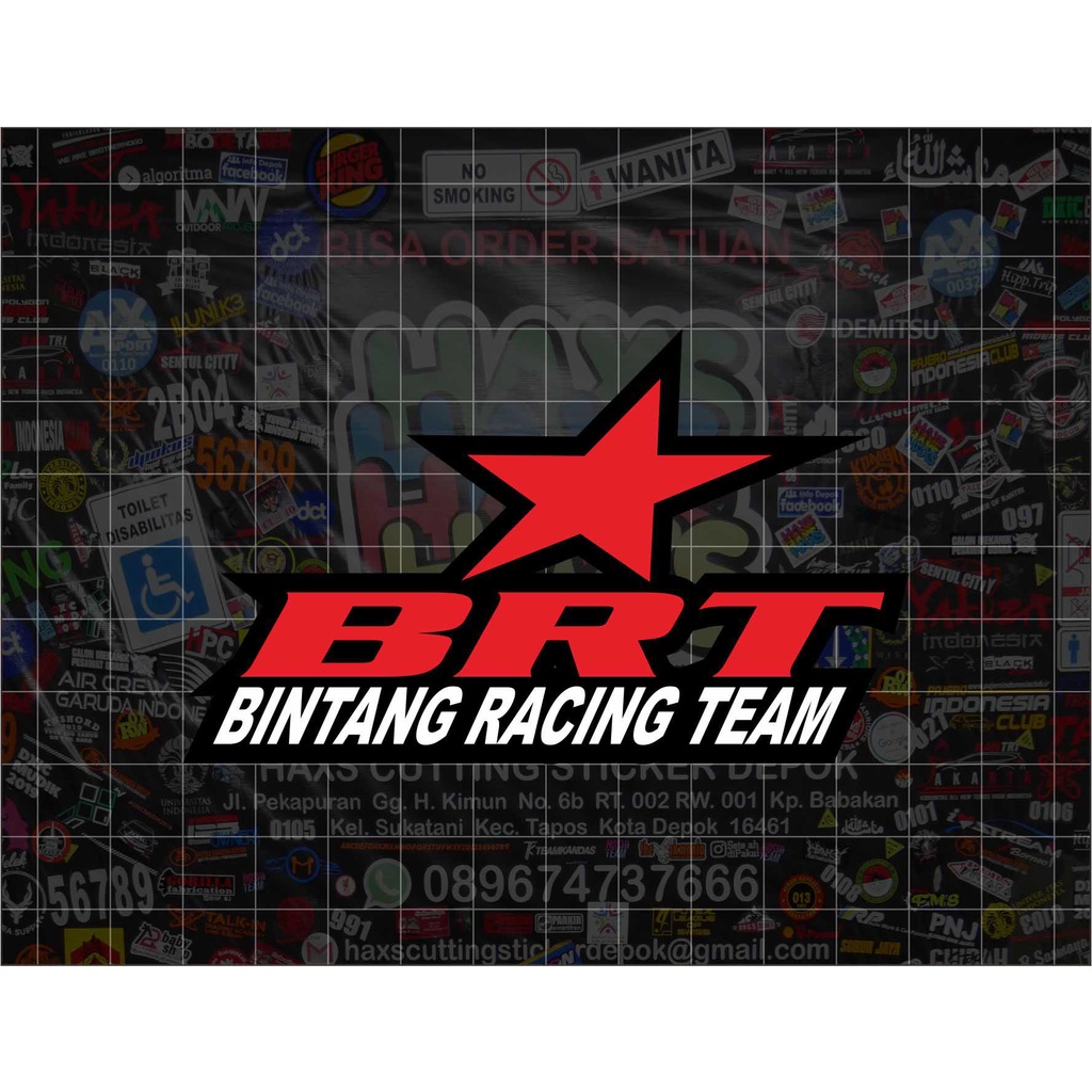 Cutting Sticker BRT Bintang Racing Team ukuran 10 Cm