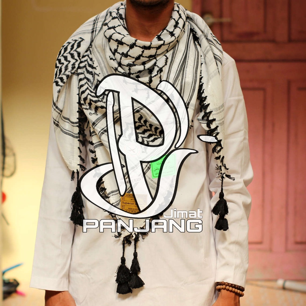 Kerudung sorban palestina Hitam putih -Sorban palestina - sorban kerudung palestine